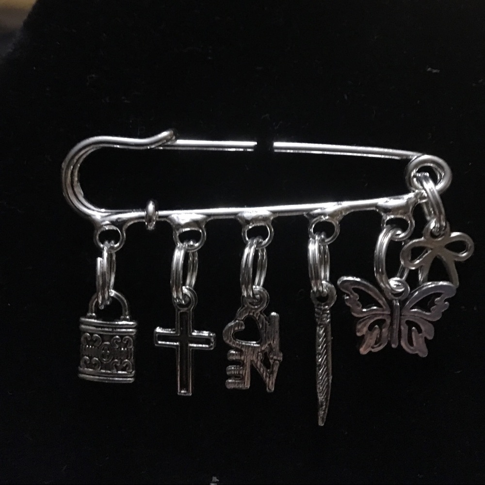 Four Safety Pins Brooches